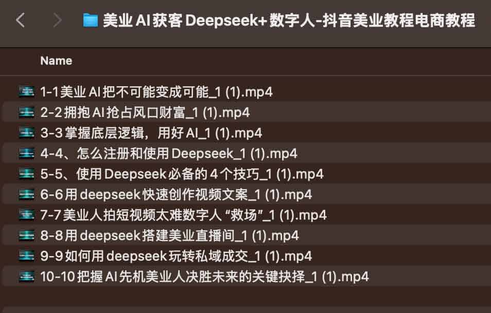 美业AI获客Deepseek+数字人-抖音美业教程电商教程-烟花资源网